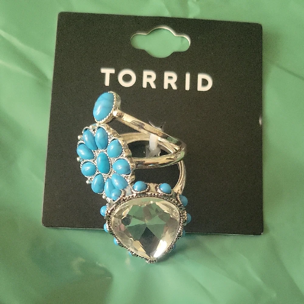 Torrid Silver and Blue Statement Ring